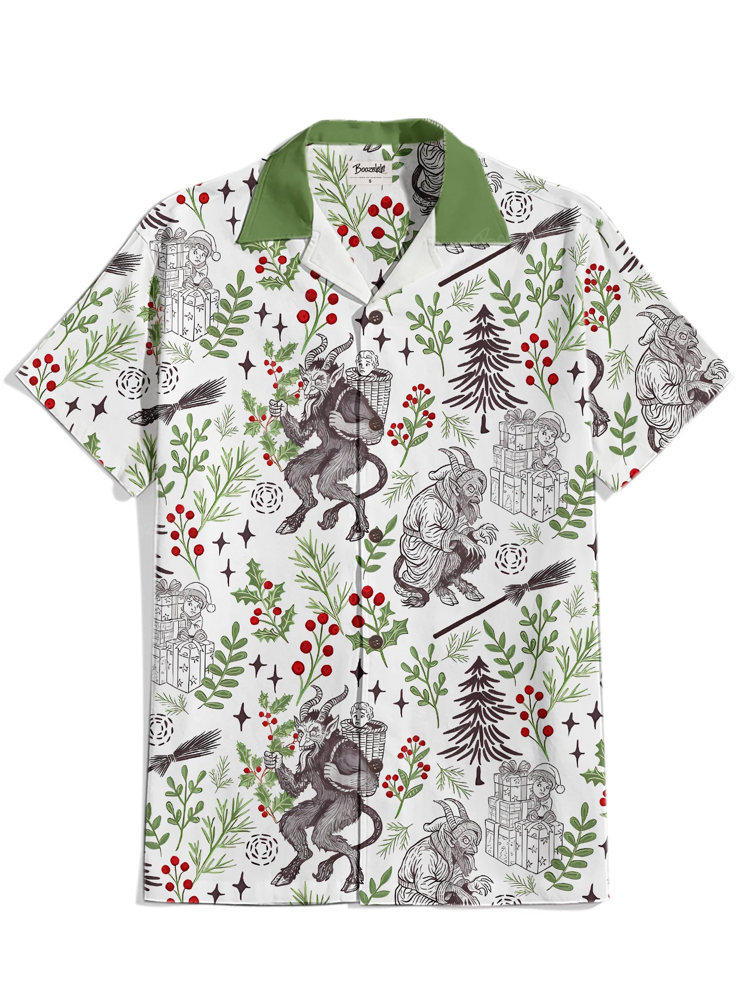 【Anne Thumann X Boozelele】Christmas Krampus - 100% Cotton Cuban Collar Shirt