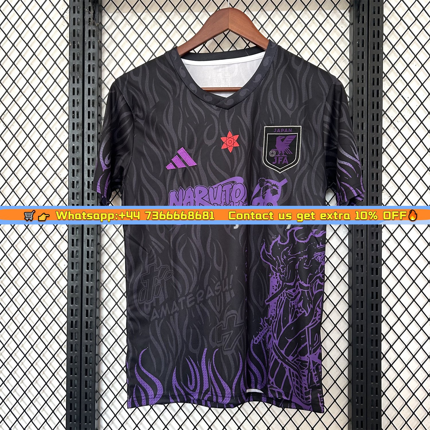 Japan 25-26 Purple NARUTO 20th Anniversary Black Special Jersey - Fans Version
