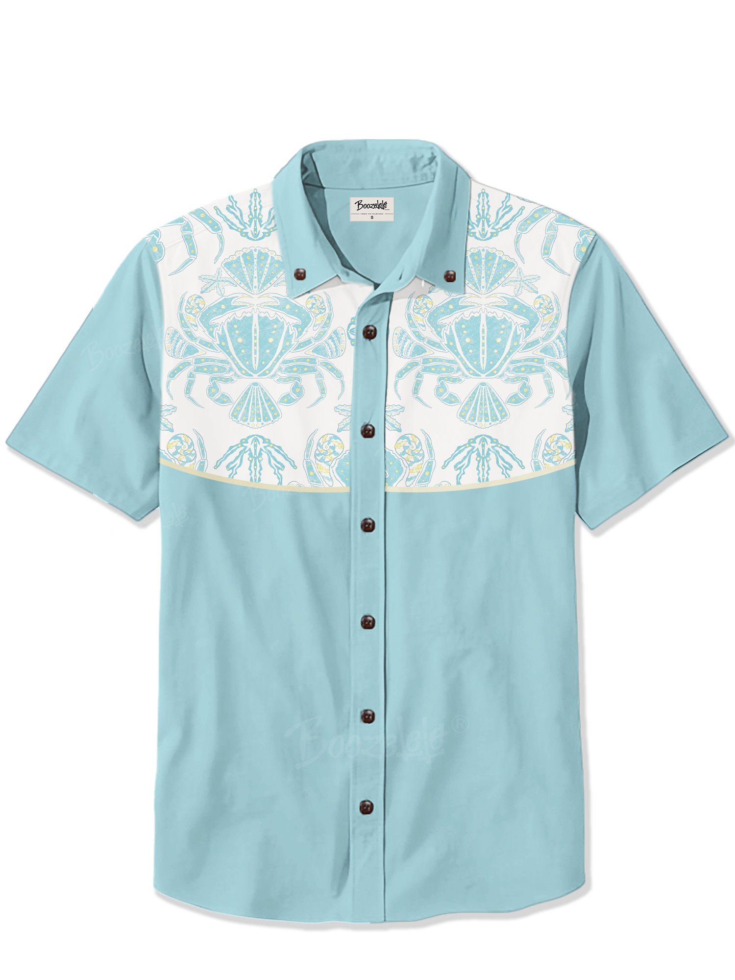 【Jasmin Blooms DesignsX Boozelele】Coastal Crustacean Core crabs and seashells- 100% Cotton Shirt