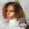 Glueless Wig Black Gradient Light Brown Curly Wig