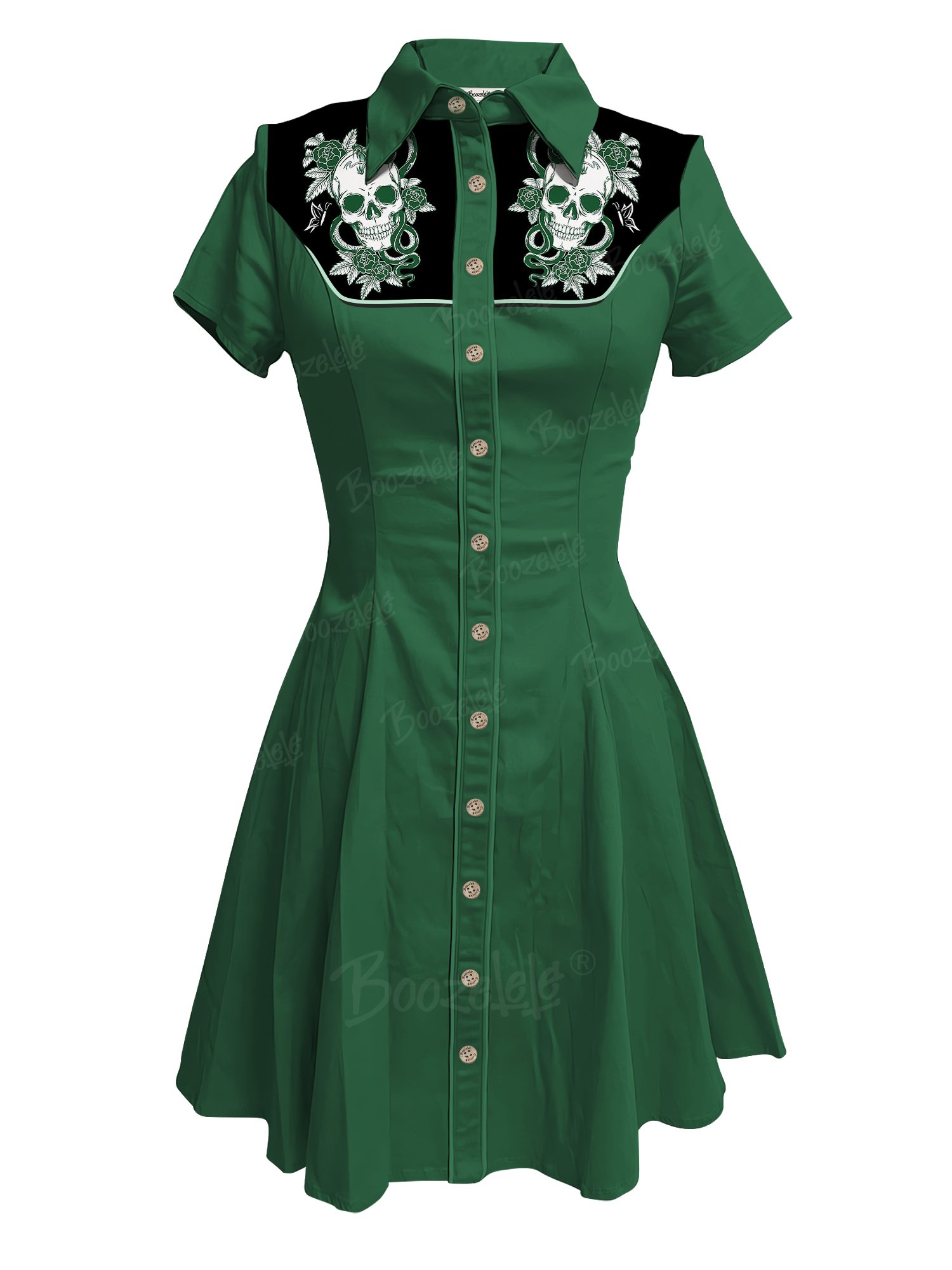 Floral Skull And Snake - 100% Cotton Dress