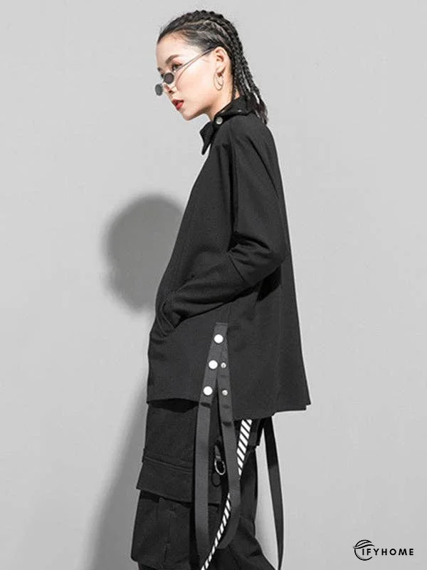 Original Solid Stand Collar T-Shirts Tops | IFYHOME