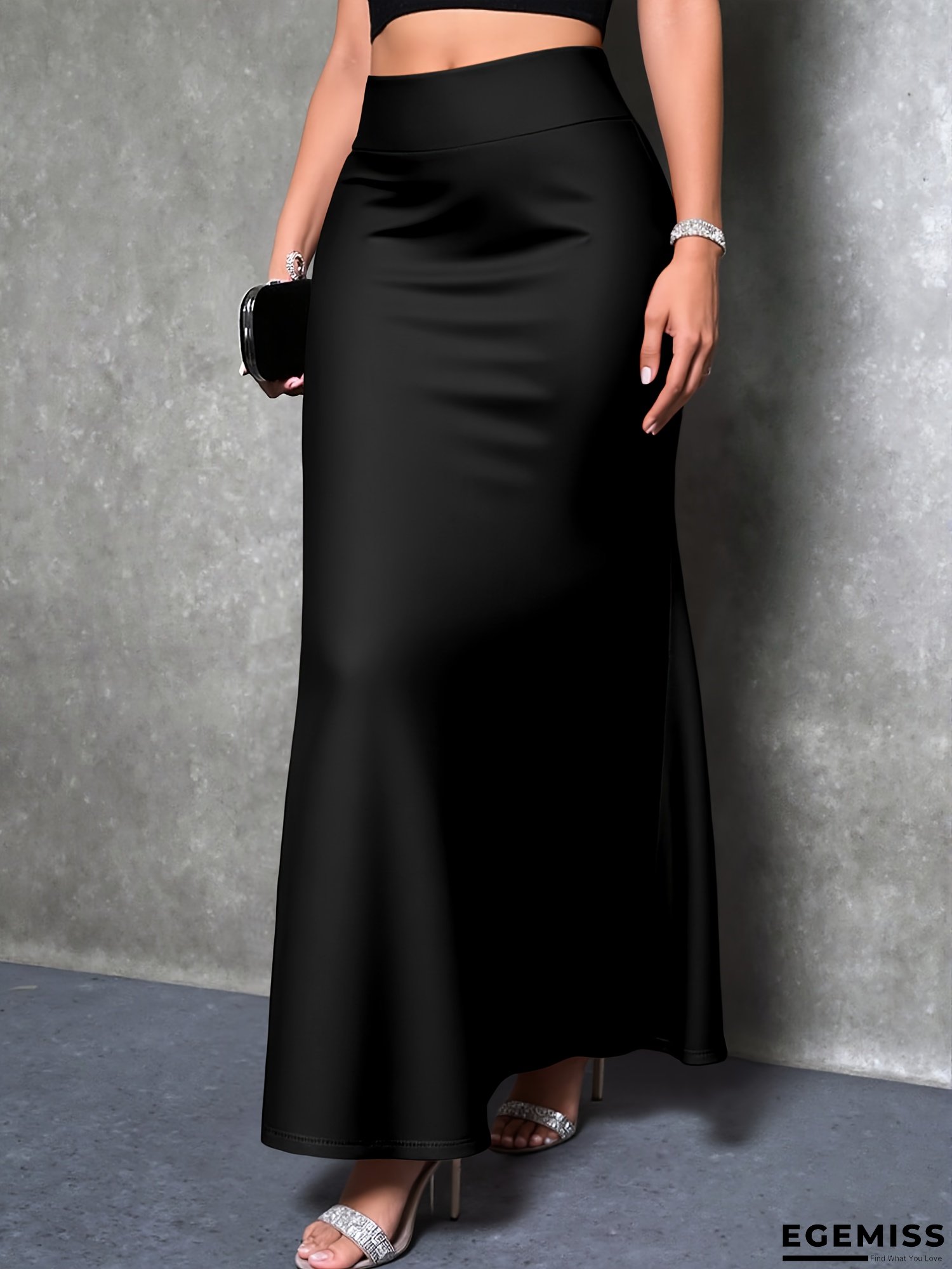 Women's Elegant High-Waisted Formal & Casual skirt - Stretchy Elegant Party, Office, Everyday Pantskirt - Machine Washable Black Bottoms for Women, Party Skirt, Stretchy Fabric, Summer Fashion, Stylish Design, Comfortable Fit, Women's Fashion | EGEMISS