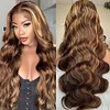Hightlight Brown Mixed Gold Body Wave Wig