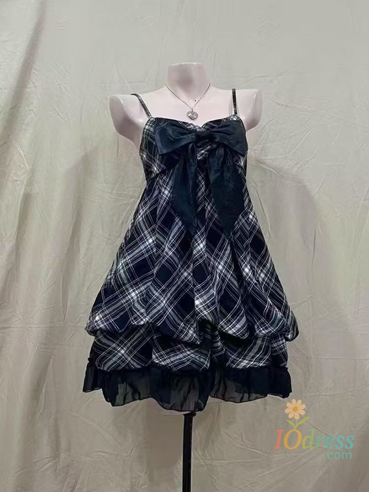 IO Dress 2025 Japanese Vintage Style Strap Dress Women Korean Fashion Black Lace Cami Dresses  Summer Sweet Patchwork New One Piece Dress