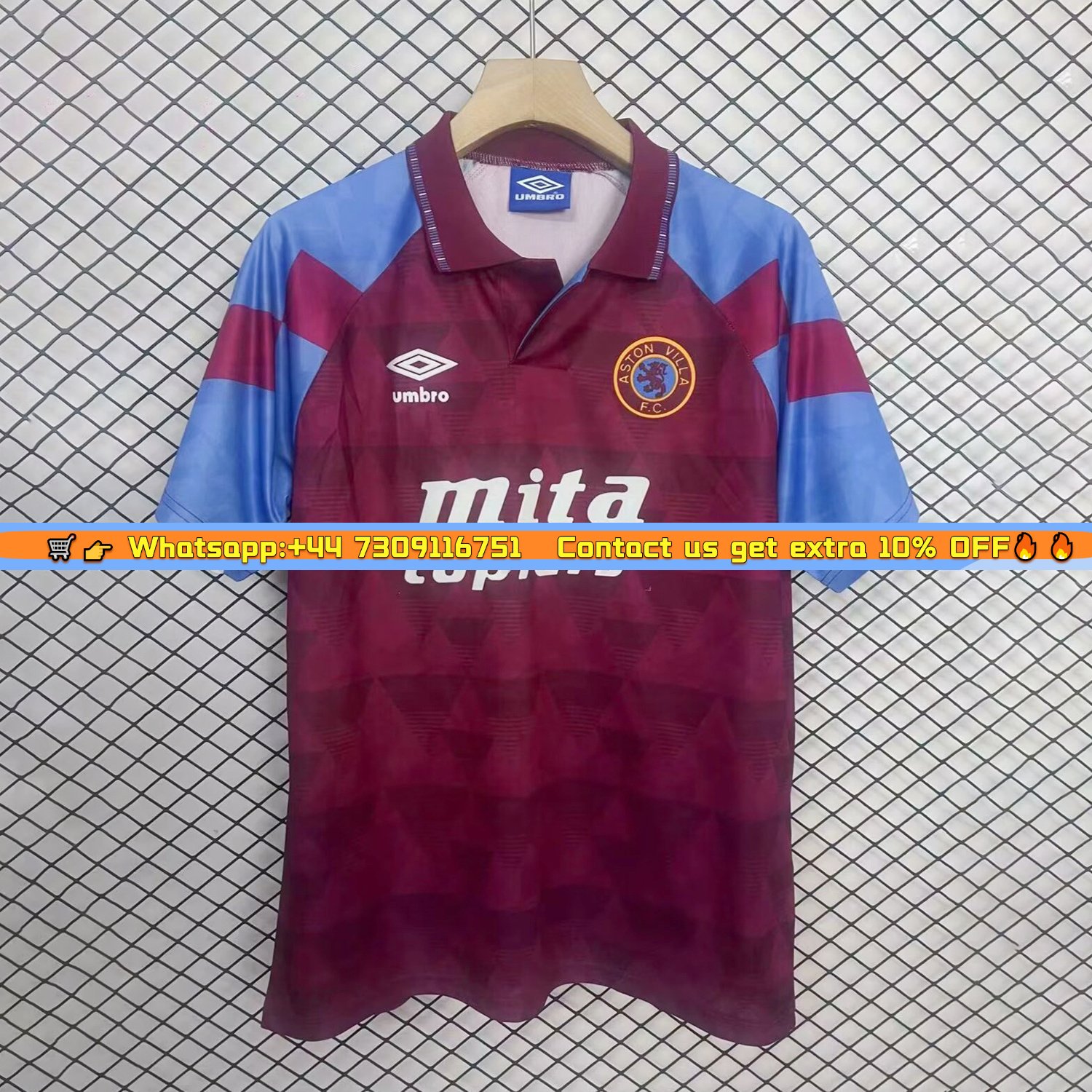Retro Aston Villa 1990-92 Home Jersey