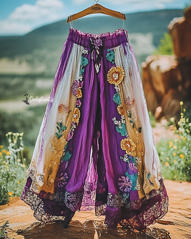 Summer Vacation Ruffle  Lace Patchwork Pant ccdb f325