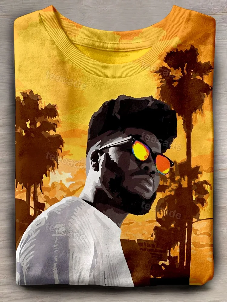 Teecade Khalid Robinson Singer Art Print T-shirt
