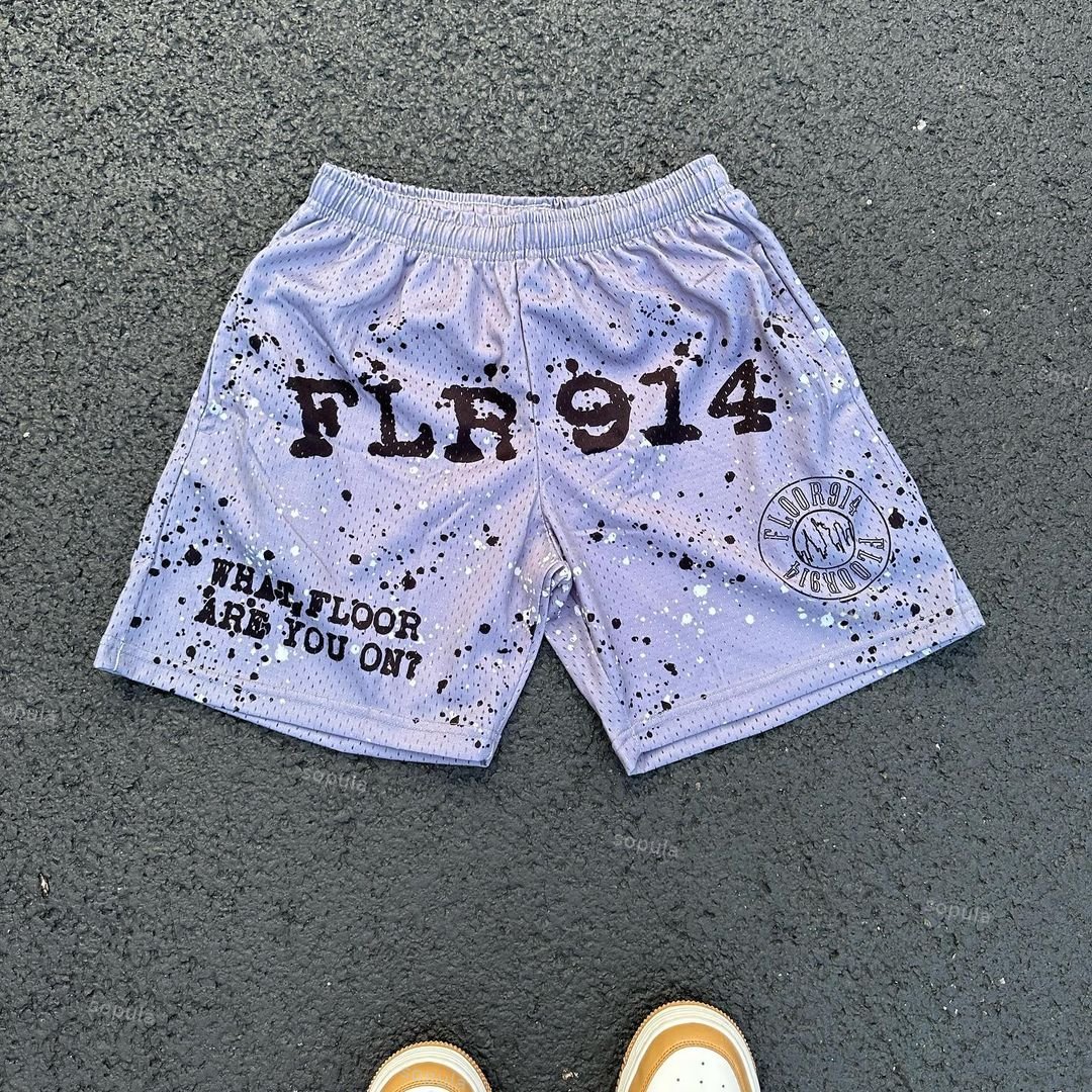 Sopula Vintage Street Flr914 Graphic Print Mesh Shorts