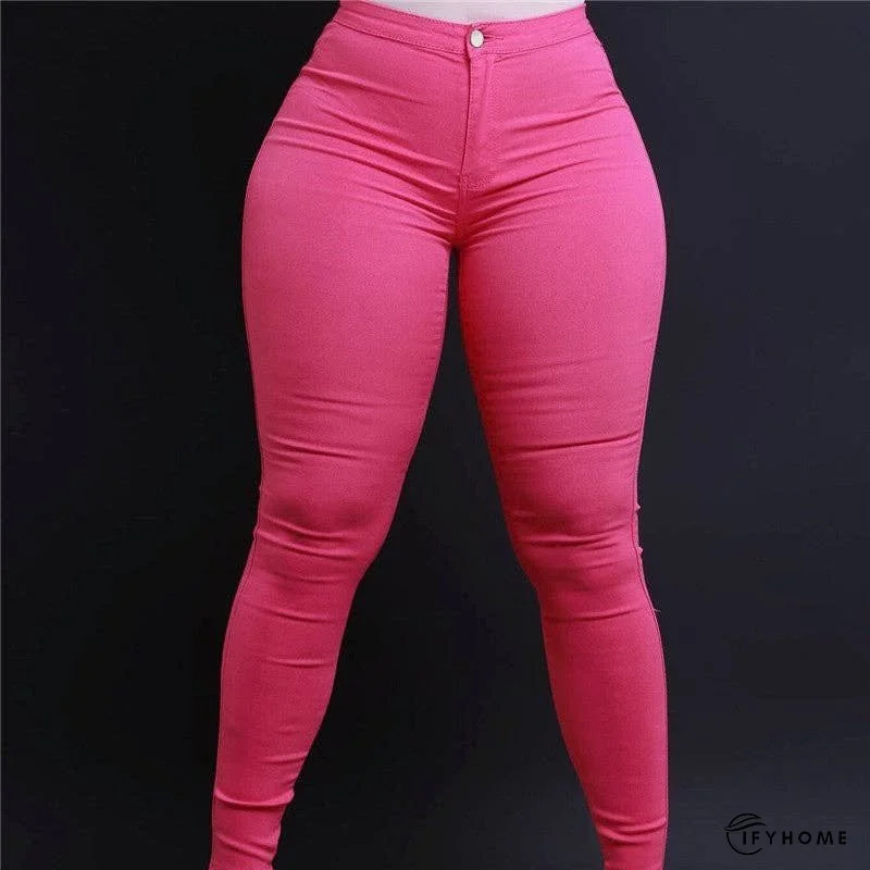 Slim Fit Solid Color Elastic Denim Jeans | IFYHOME