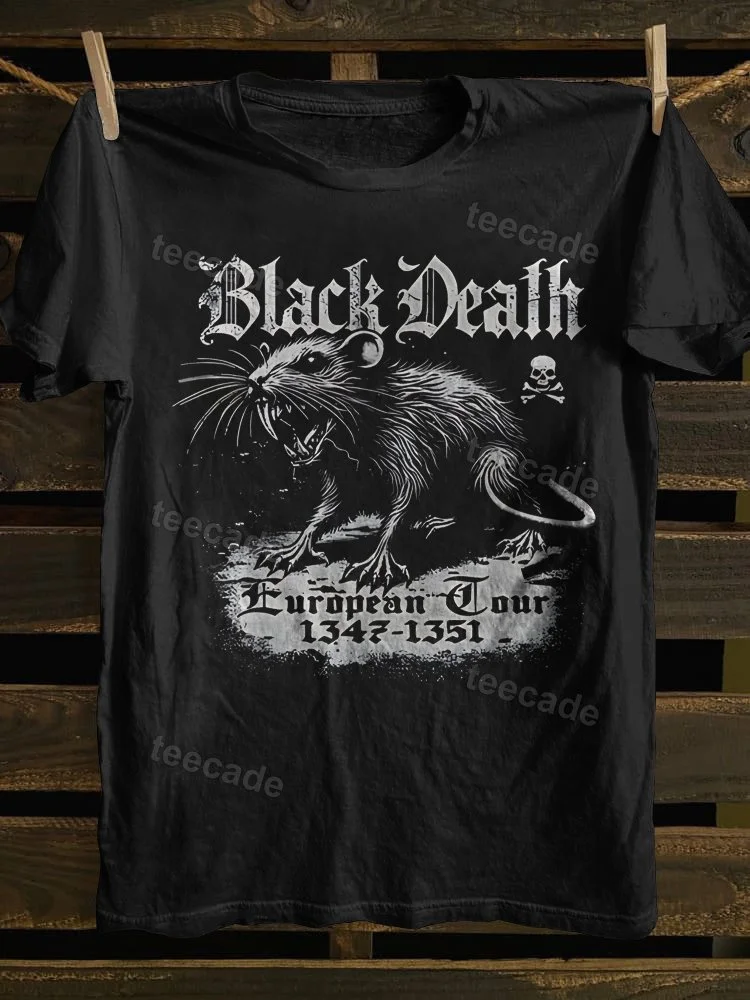 Teecade Teecade Black Death European Tour Plague Rat Medieval History Unisex T-shirt