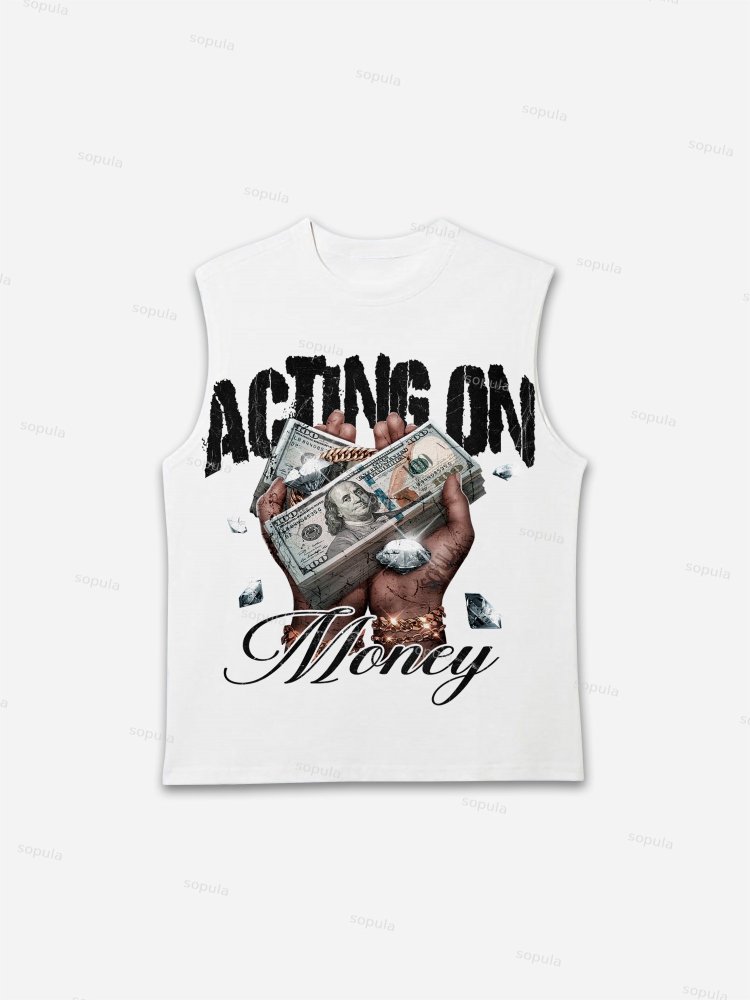 In God We Trust, In Cash We Move Vintage Graphic Tank Top