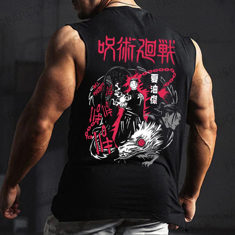 Loose Fit Printed Fitness Tank Top