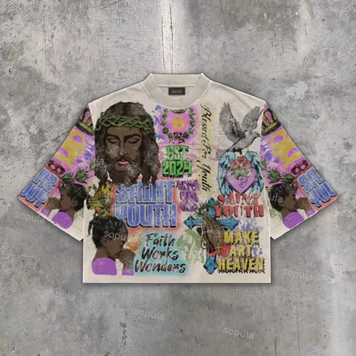 Sopula Glory Of God Graphic Short Sleeve 3 4 T-Shirt