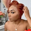 New Best Design Orange Color Short Pixed Cut Straight Wig