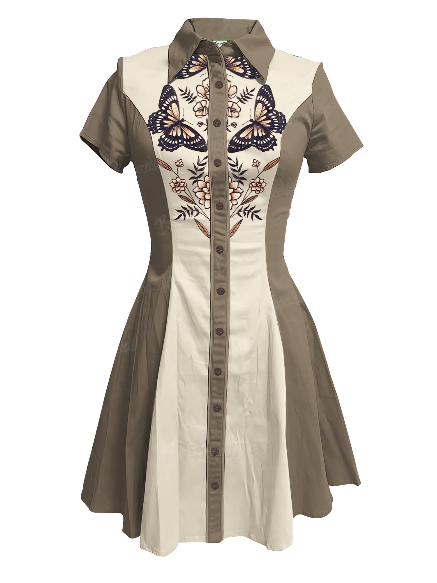 Butterfly And Floral - 100% Cotton Dress