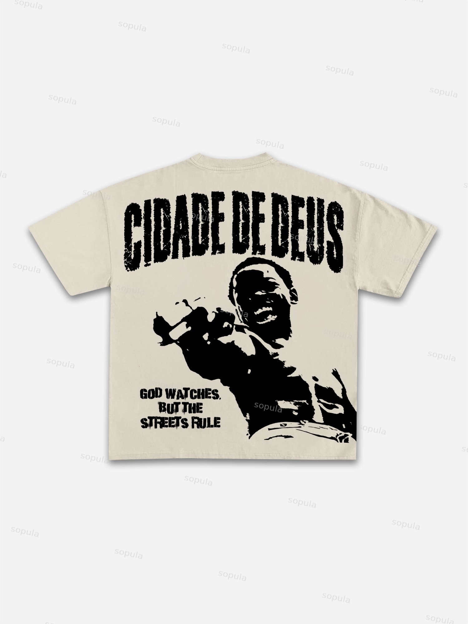 《cidade De Deus》 City Of God Vintage Graphic Cotton T-shirt