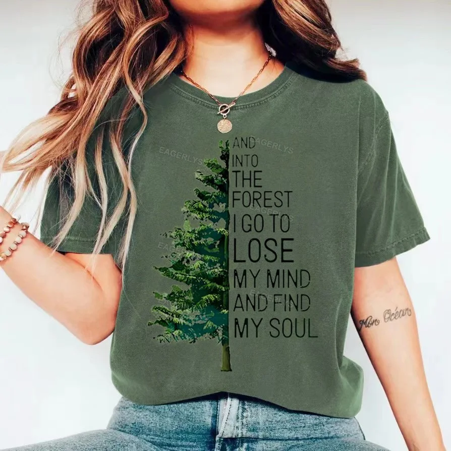 Eagerlys And Into The Forest hiking Hiking  T-shirt Eagerlys