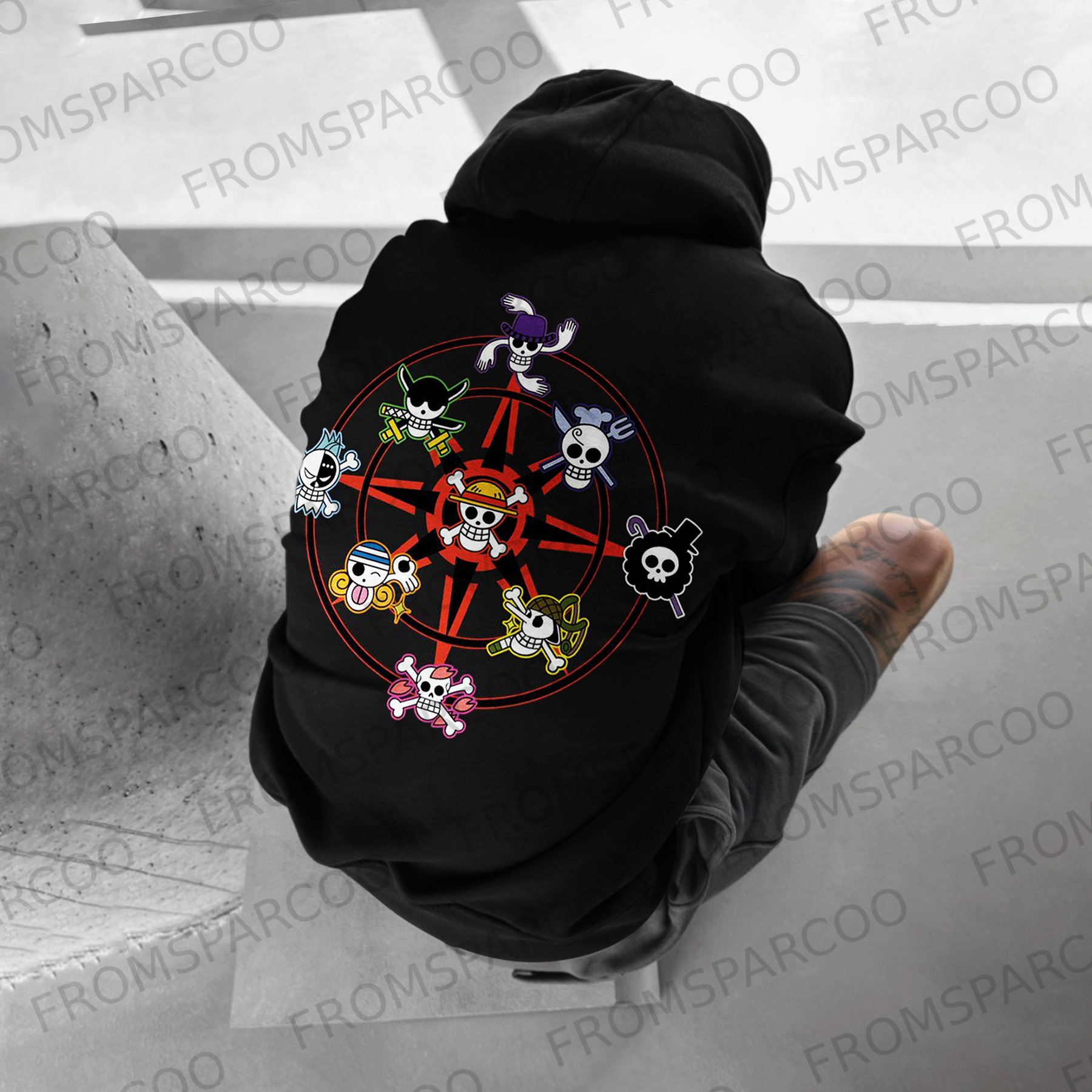 Oversize "One Piece" Print Hoodie