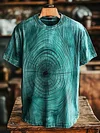 Unisex Vintage Abstract Line Tree Art Print Casual Loose T-Shirt