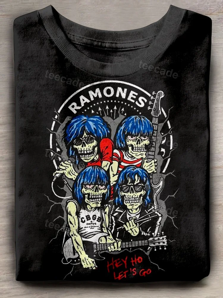 Teecade Ramones Band Rock Skull T-shirt