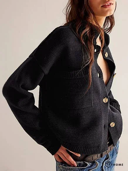 Feel Good Relaxed fit slouchy button down knit cardigan | IFYHOME