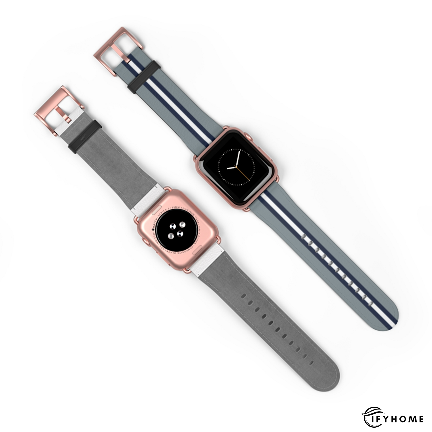 Dallas Gray and Navy Helmet Stripe Apple Watch Band | IFYHOME