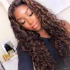 Black Mixed Brown Brazilian Water Wave Curly Wig