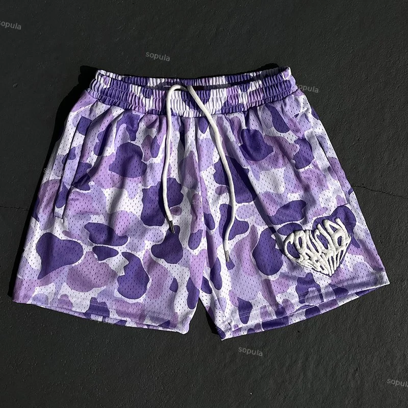 Camo Puff Printed Mesh Shorts