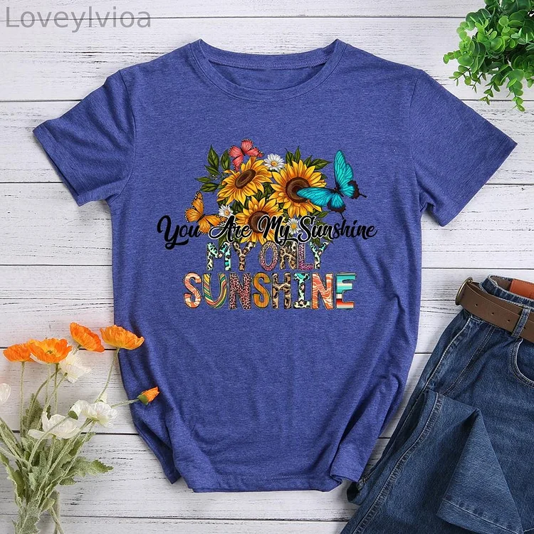 My only Sunshine Butterfly Round Neck T-shirt-018382
