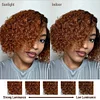 Glueless Wig Black Gradient Light Brown Curly Wig