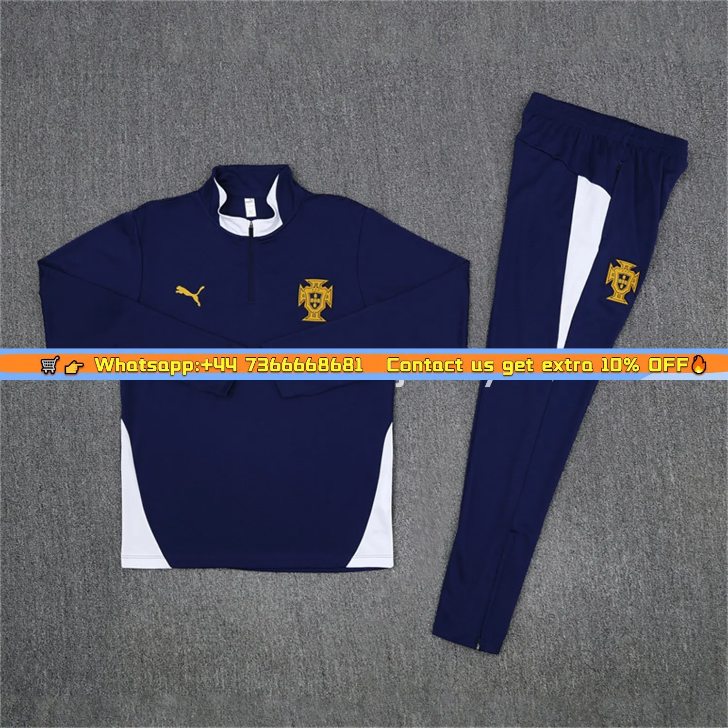 Portugal 25-26 Long Sleeve Training Set - Royal Blue