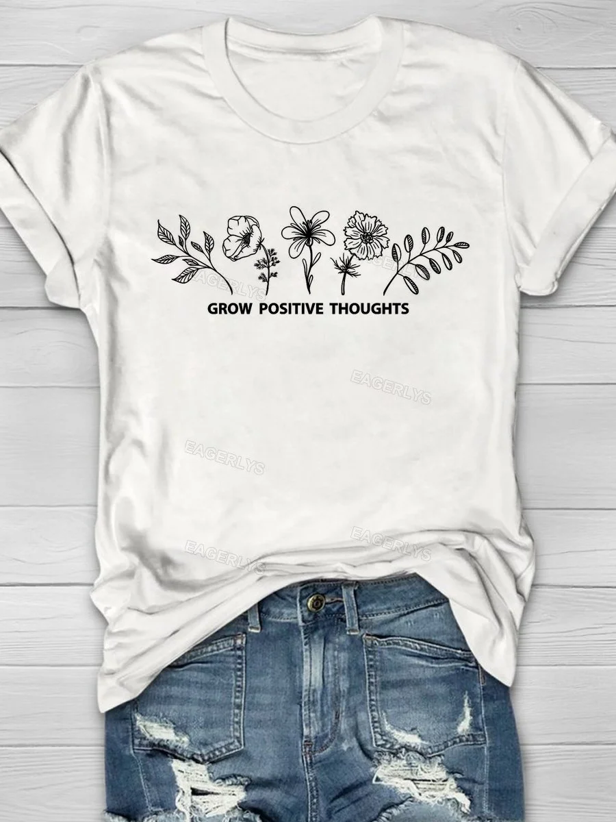 Eagerlys Grow Positive Thoughts Short Sleeve T-shirt Eagerlys