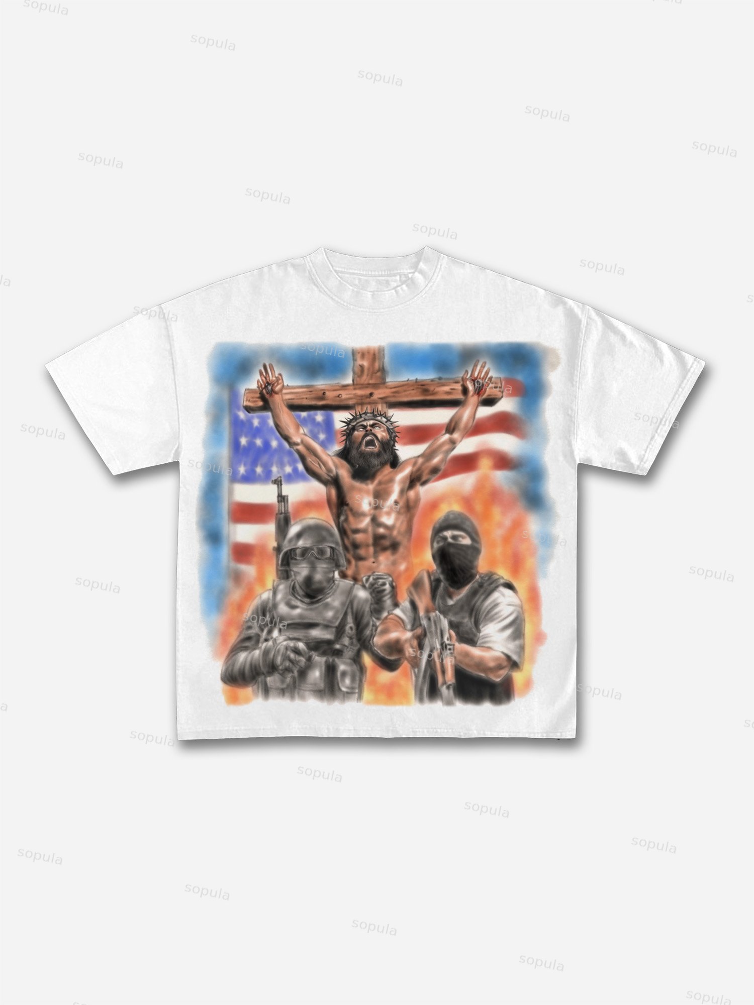 Hyperrealistic Airbrush Graphic Print Cotton T-shirt