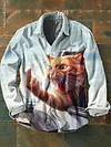 Funny Angry Cat Art Print Casaul T-shirt