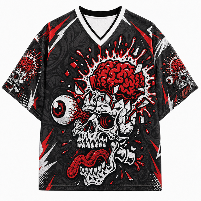 Street Eyeball Skull Short Sleeve Jersey