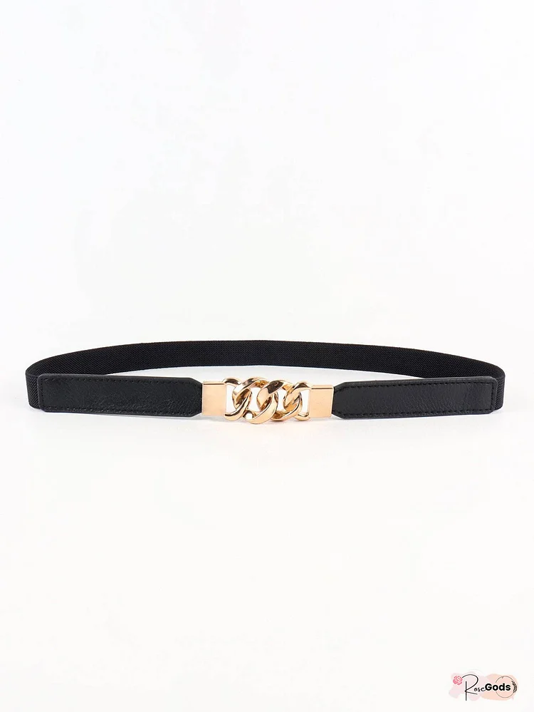 Zinc Alloy Buckle Elastic PU Belt