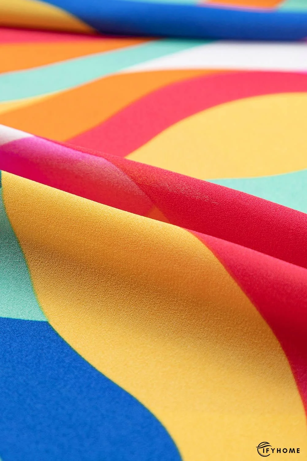 Abstract Printed Belted Puff Sleeve Mini Dress | IFYHOME