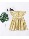 Baby Girl Flower Printed Short Flutter Sleeve Dress 12-24M Wholesale DEARBABYSTORE James Yang