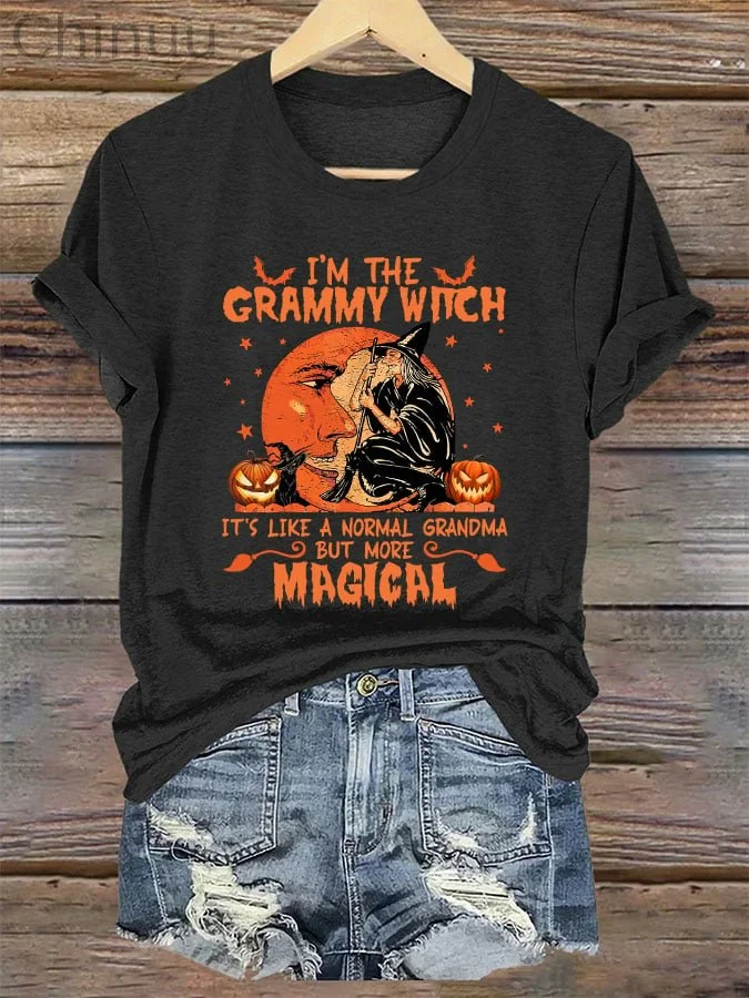 Women's I'm the Grammy Witch Printed T-Shirt 