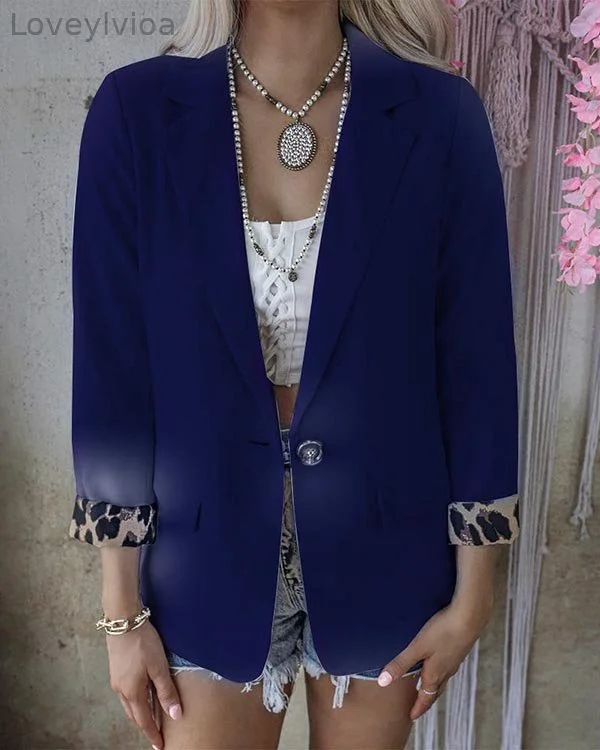 Leopard Panel Long Sleeve Cardigan Casual Cardigan
