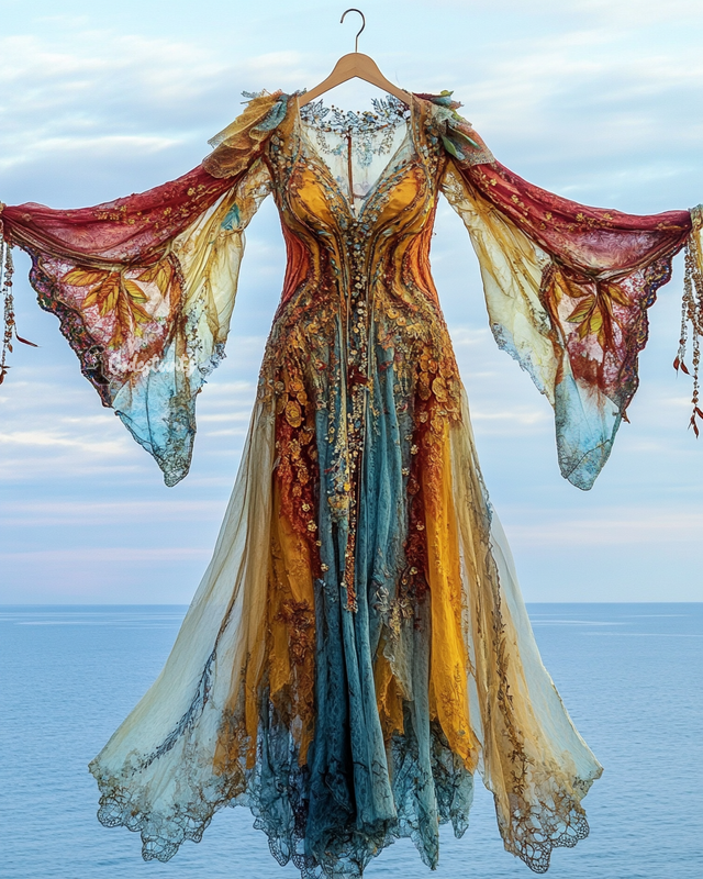 Summer Holiday Ruffle Lace Contrast Dress d82a