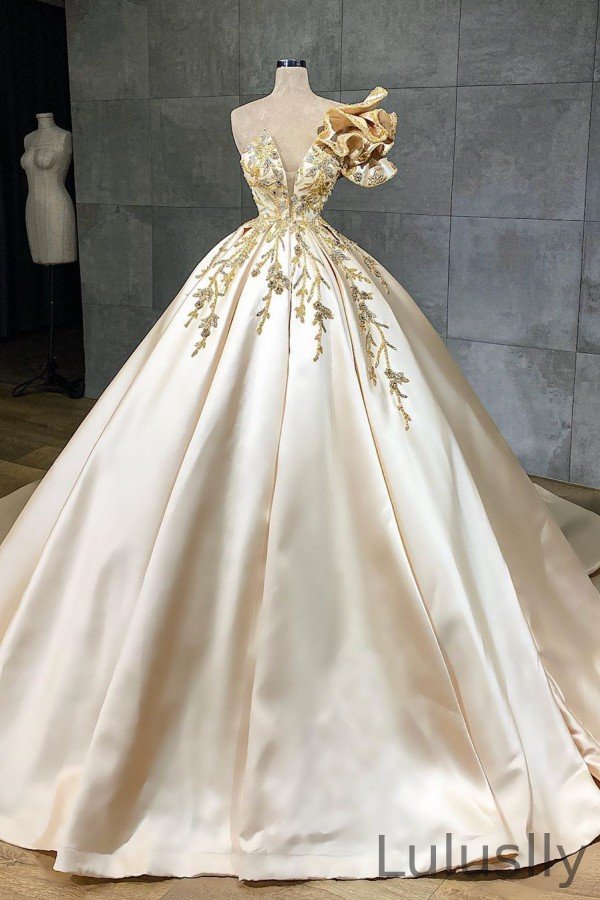 Luluslly Sweetheart Long Wedding Dresses With Ruffles On Sale