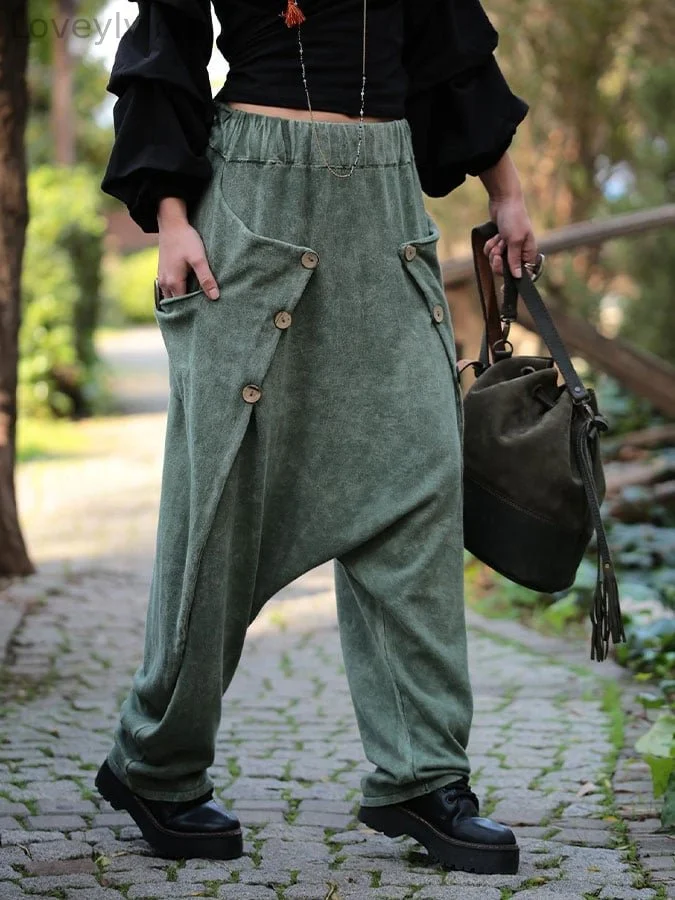 women's distressed harem pants
