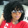 NEW Glueless Affordable Curly  Hair Wig With Bangs
