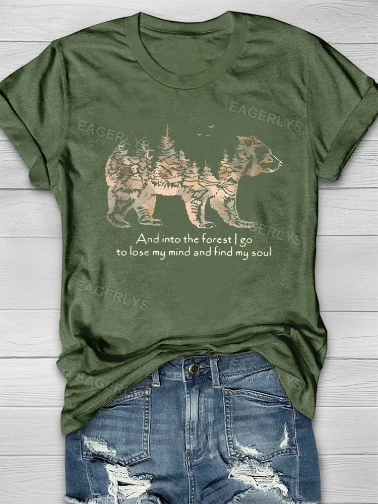 Eagerlys And Into The Forest Funny Bear T-shirt Eagerlys