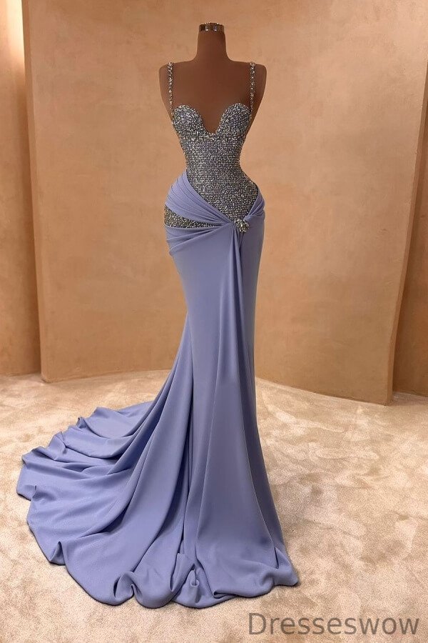Dresseswow Sweetheart Spaghetti-Straps Sleeveless Mermaid Ball Dress With Beadings