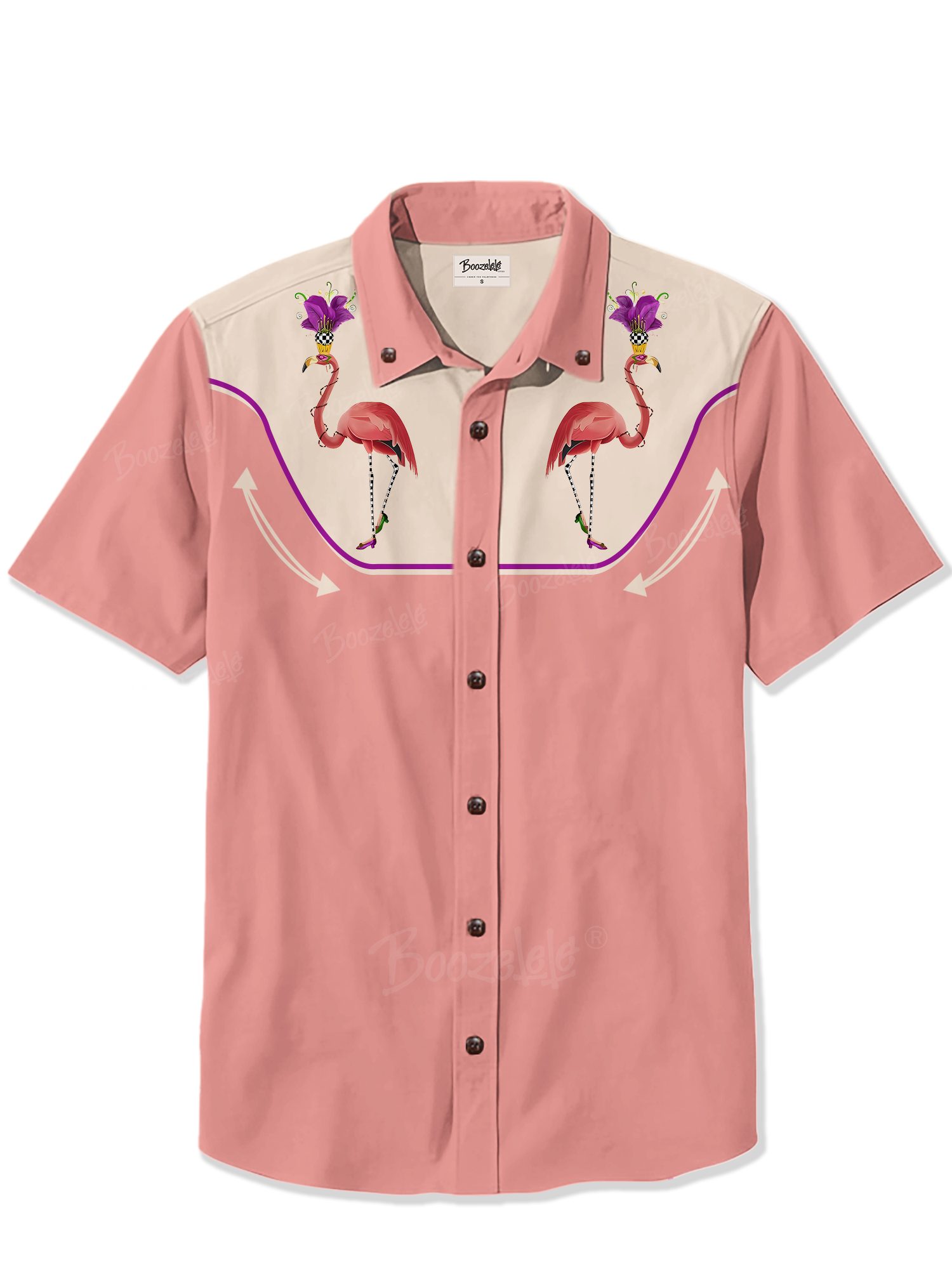 Mardi Gras Flamingo- 100% Cotton Shirt