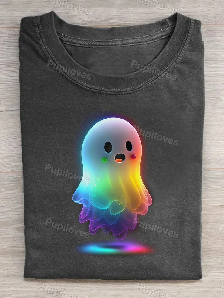 Pupiloves Pupiloves  Unisex Ghost Halloween T-Shirt