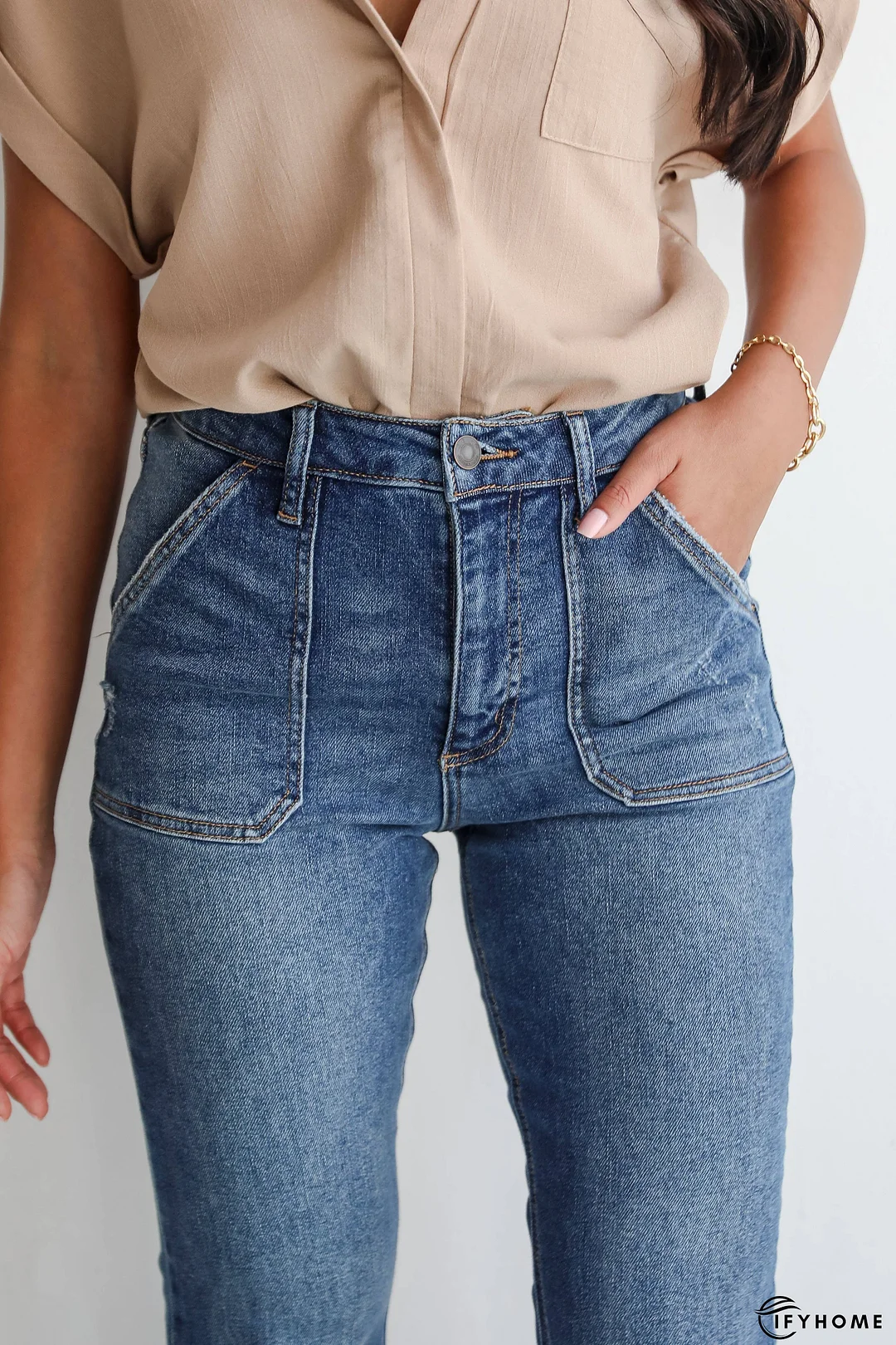 Margot Medium Wash High-Rise Flare Jeans | IFYHOME